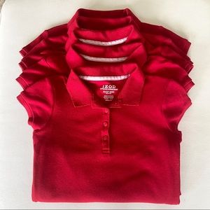 5 girl’s IZOD short sleeve polos